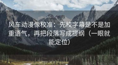 风车动漫像校准：先校字幕是不是加重语气，再把段落写成提纲（一眼就能定位）