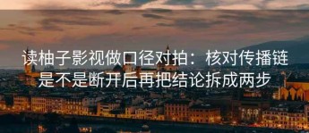读柚子影视做口径对拍：核对传播链是不是断开后再把结论拆成两步
