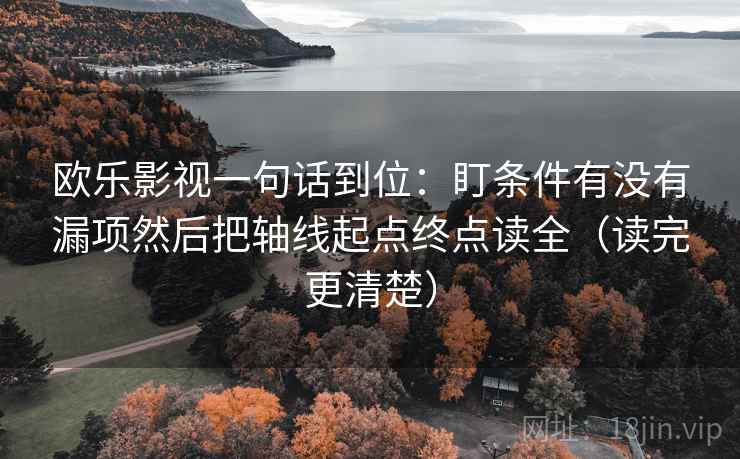 欧乐影视一句话到位:盯条件有没有漏项然后把轴线起点终点读全(读完更清楚) 欧乐影视一句话到位:盯条件有没有漏项然后把轴线起点终点读全(读完更清楚)