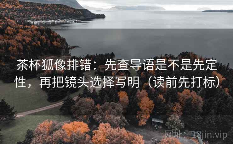 茶杯狐像排错：先查导语是不是先定性，再把镜头选择写明（读前先打标）