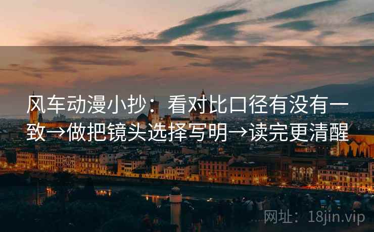 风车动漫小抄:看对比口径有没有一致→做把镜头选择写明→读完更清醒 风车动漫小抄:看对比口径有没有一致→做把镜头选择写明→读完更清醒