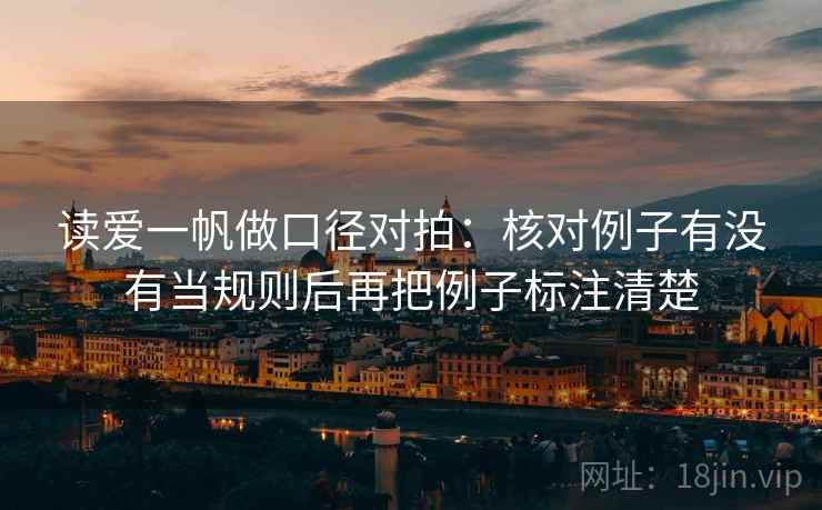 读爱一帆做口径对拍:核对例子有没有当规则后再把例子标注清楚 读爱一帆做口径对拍:核对例子有没有当规则后再把例子标注清楚